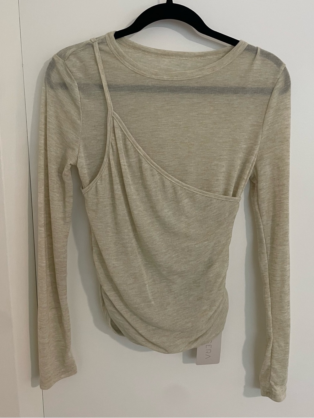 SHEIN Musera Beige Fitted Top